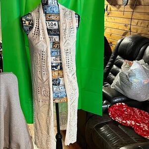 Chelsea & Theodore Ivory Crochet Vest